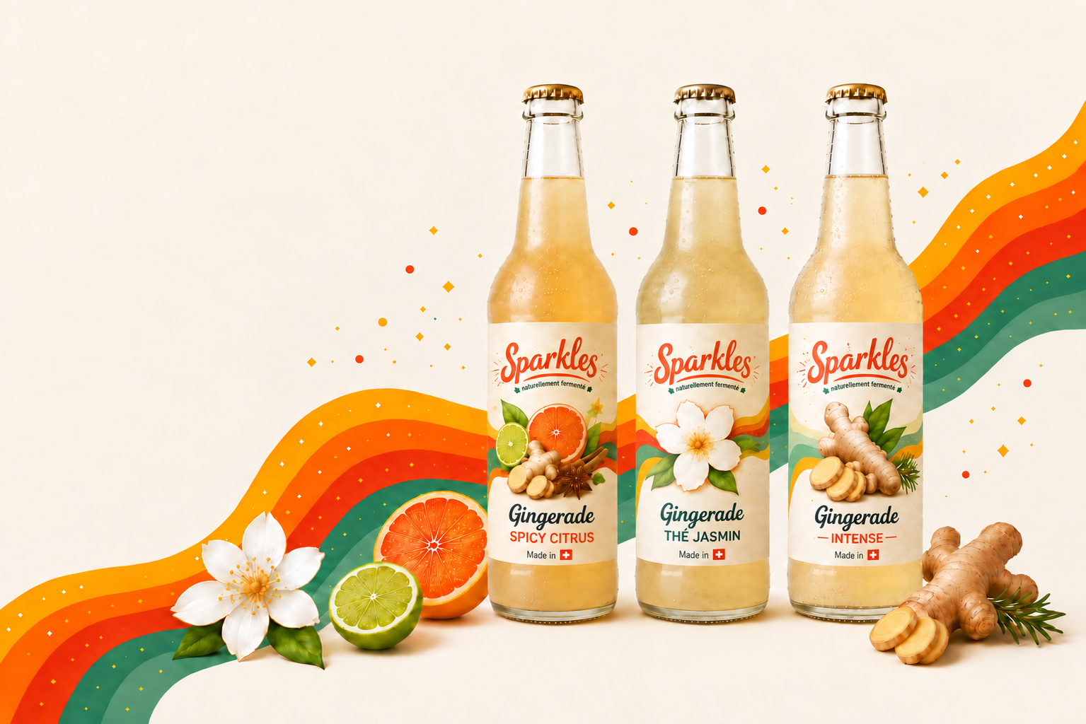 Les trois boissons Sparkles